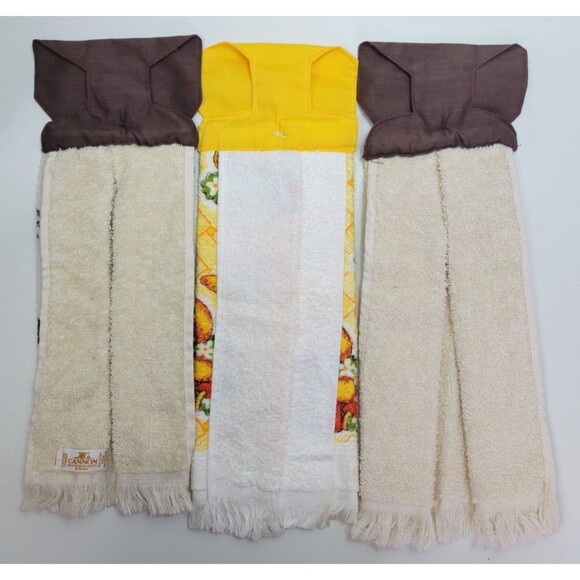 3 Vintage Mid Century Mushroom Kitchen Hand Towels - Picture 8 of 9